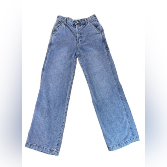 S.O.N.G. Denim - S.O.N.G. Carpenter Wide Leg Button Fly Jeans Womens 0/24 High Rise Carpenter